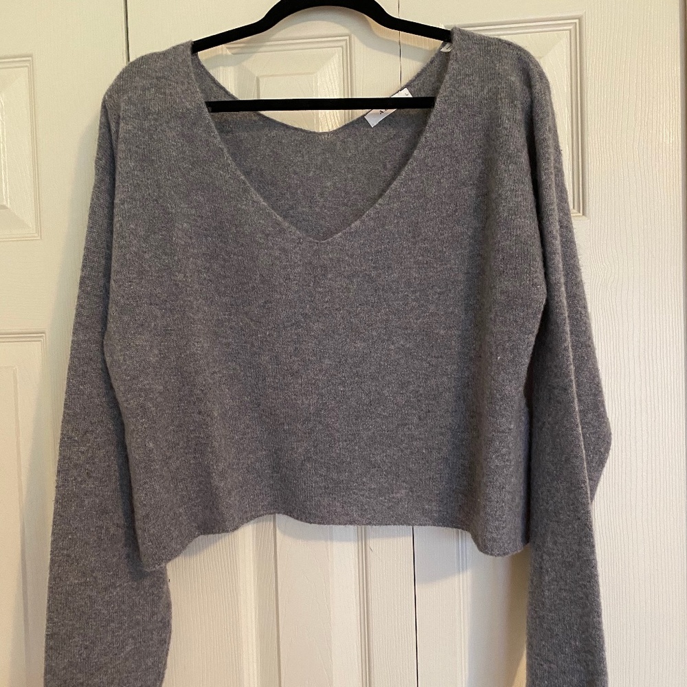100% Cashmere Casual A.L.C. Crop Top Sweater Large